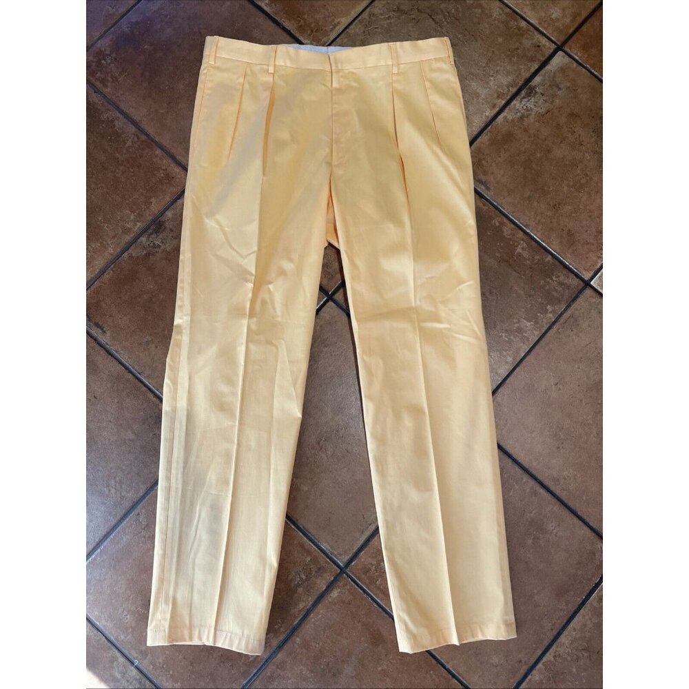 Ben Silver Charleston Orange Cream Summer Cotton Trousers 38x33 Made In Italy
